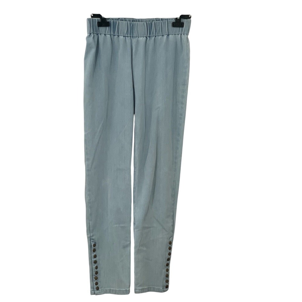 Soft Surroundings Jeans Pull On Light Wash Denim Stretch Snap Ankle Size S